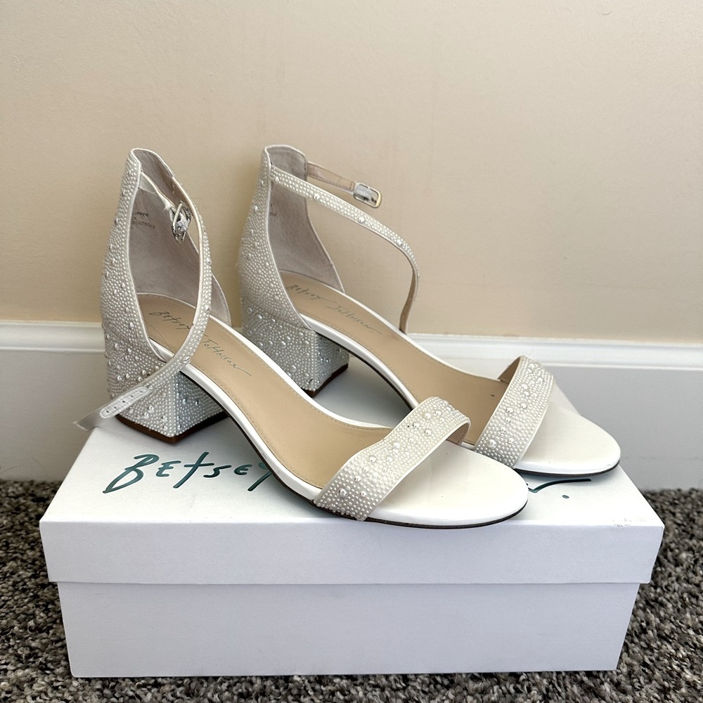 White Bridal sparkly heels